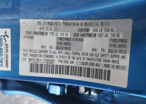 2018 Toyota Yaris Ia из США, поврежденный, VIN 3MYDLBYV1JY323261